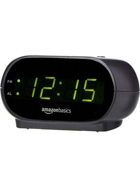 Black Digital LED Alarm Clock with Snooze Nightlight Battery Backup Compact